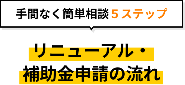 リニューアル・補助金申請の流れ